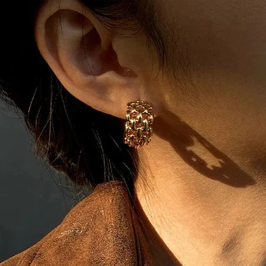 Golden hoop earring