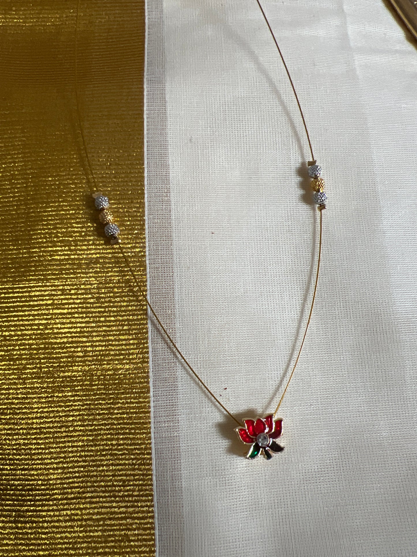 Malini - Invisible Necklace with lotus