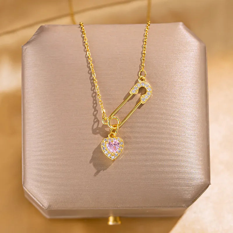 Heart on a pin - 18k Gold plated Necklace