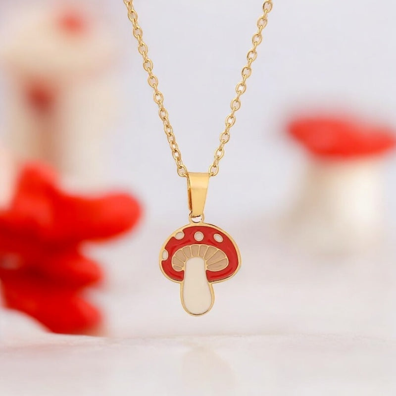 Sweet Mushroom - 18K Gold plated Necklace