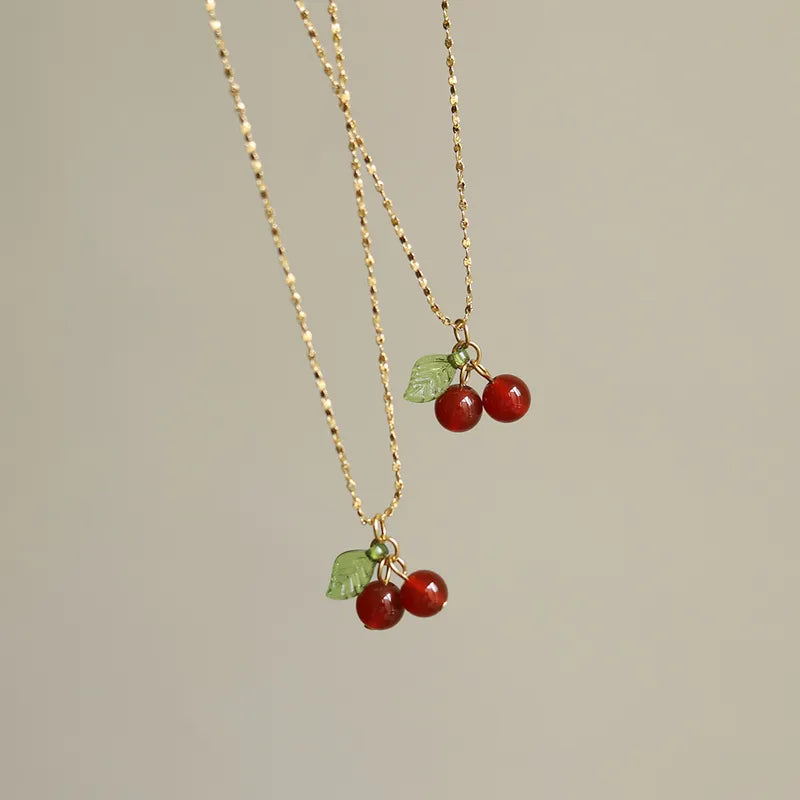 Cherry lady 18K Gold plated- sweet pendant and necklace