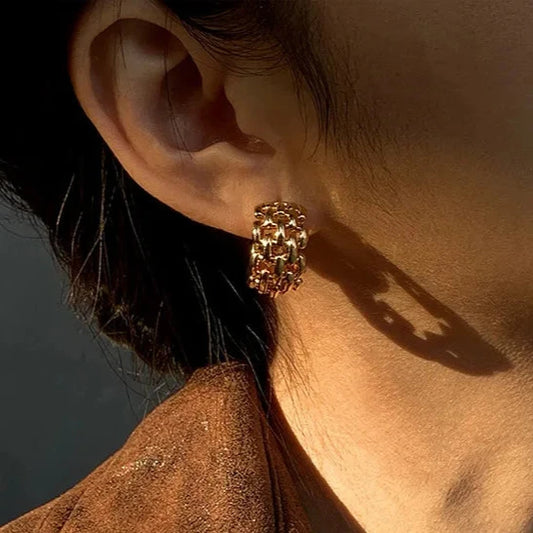 Golden hoop earring