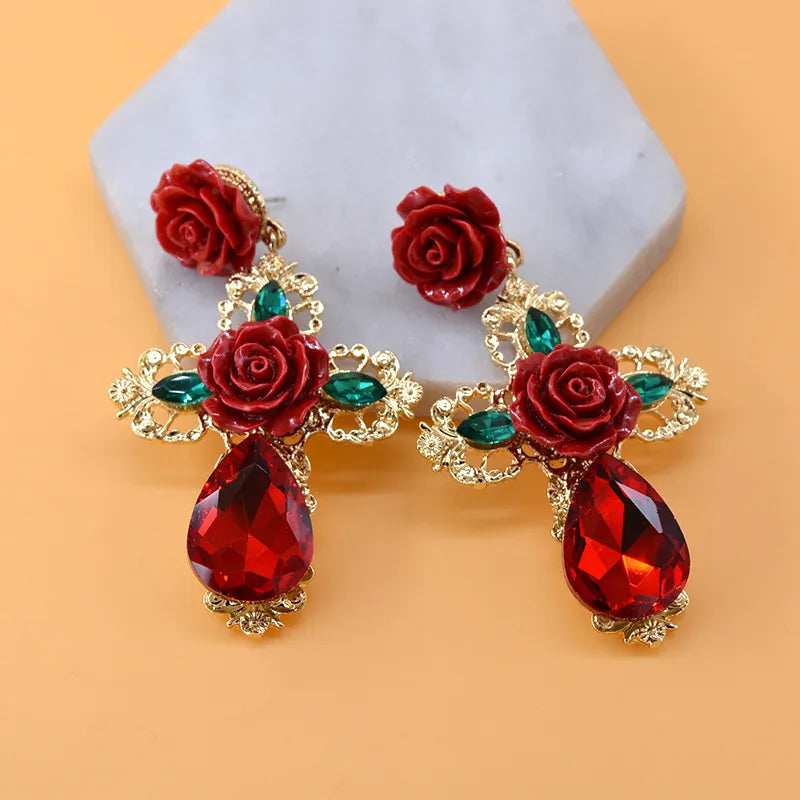 Serene Rose - drop earrings
