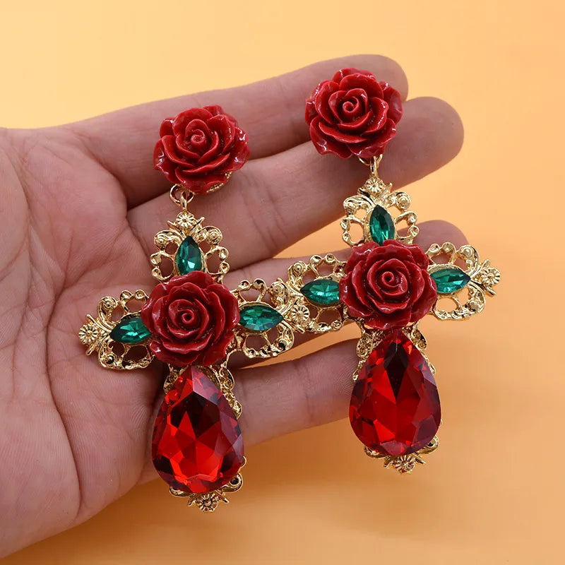 Serene Rose - drop earrings