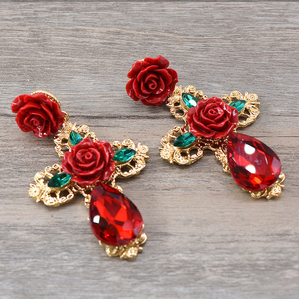 Serene Rose - drop earrings