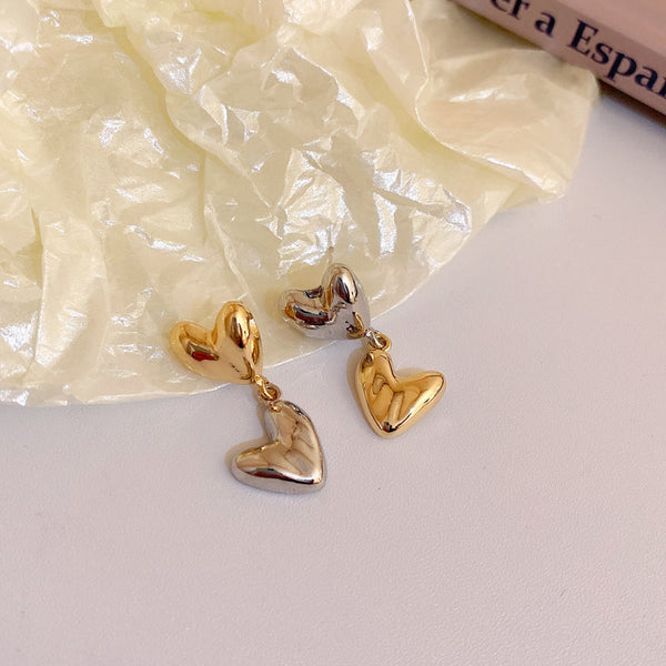 2 Hearts - drop earring