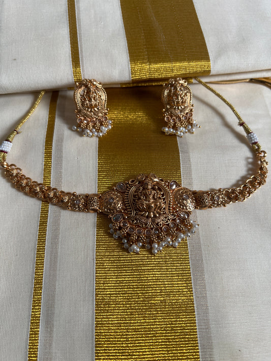 Moulika - Temple Choker Necklace and earrings
