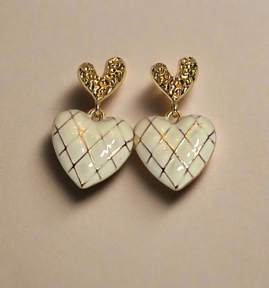Bubbly heart drop earrings