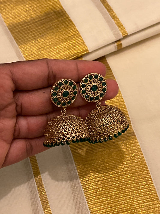 Janani - Gold & stones Jhumka