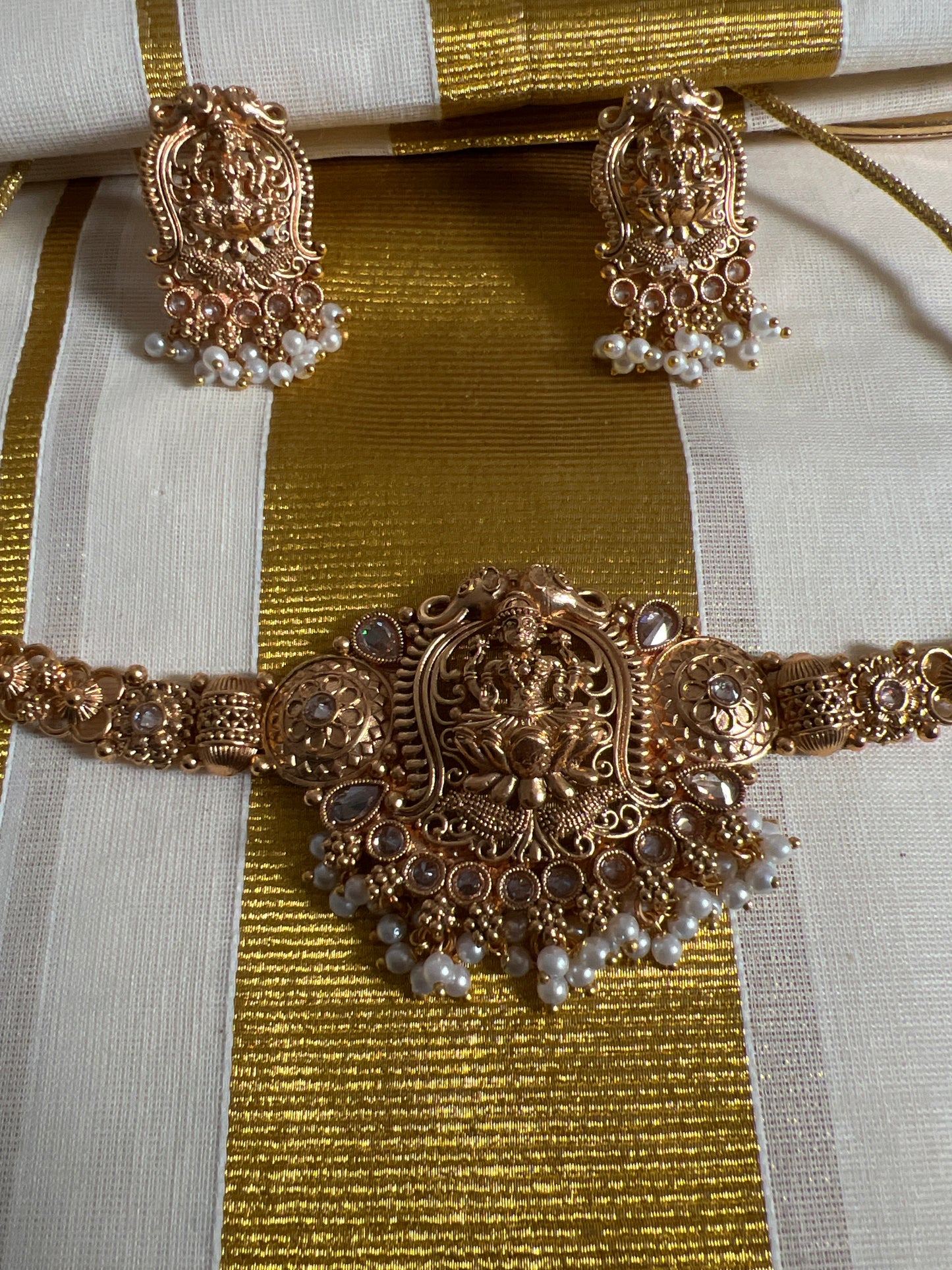 Moulika - Temple Choker Necklace and earrings
