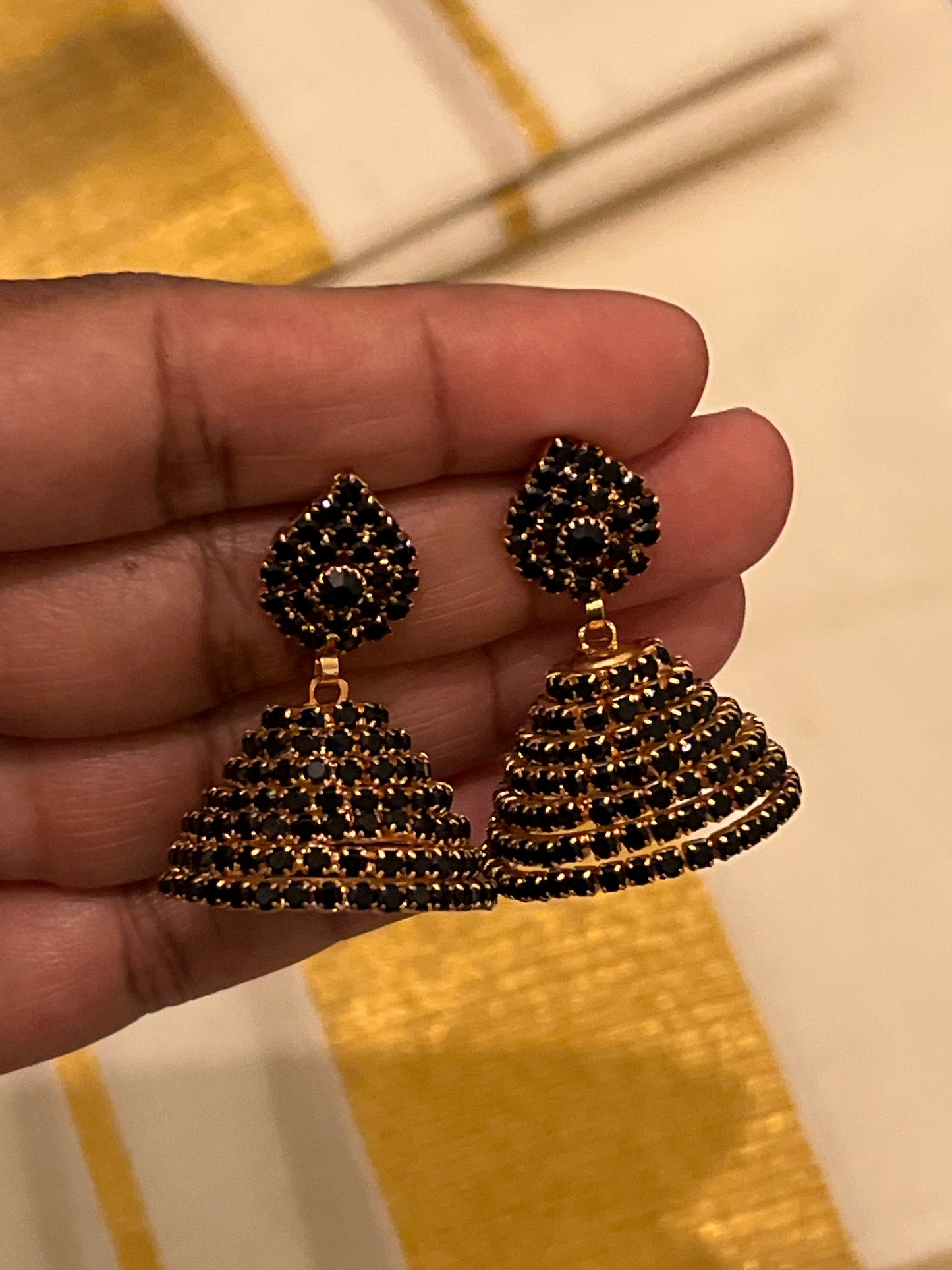 Bhadra - stone Jhumkas