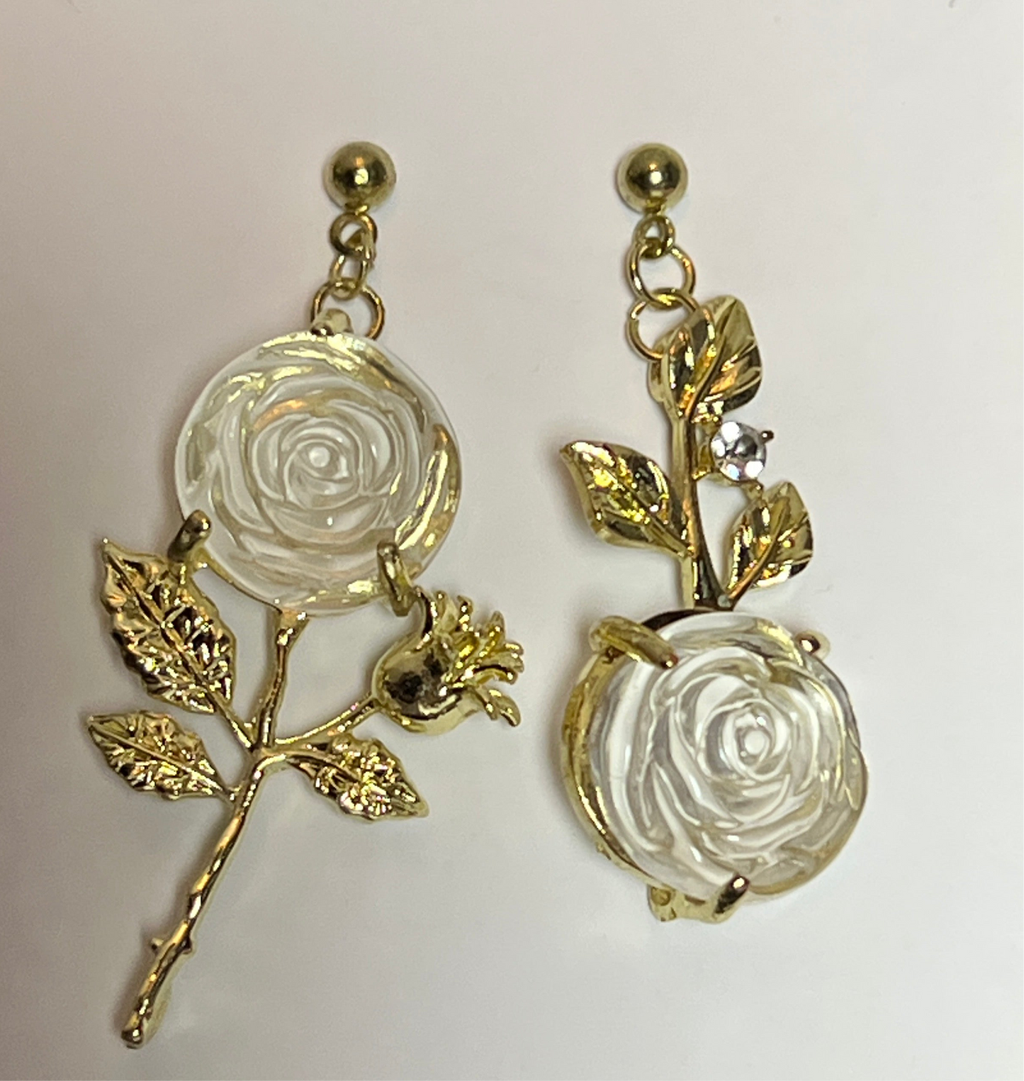 Golden Rosie - drop earrings