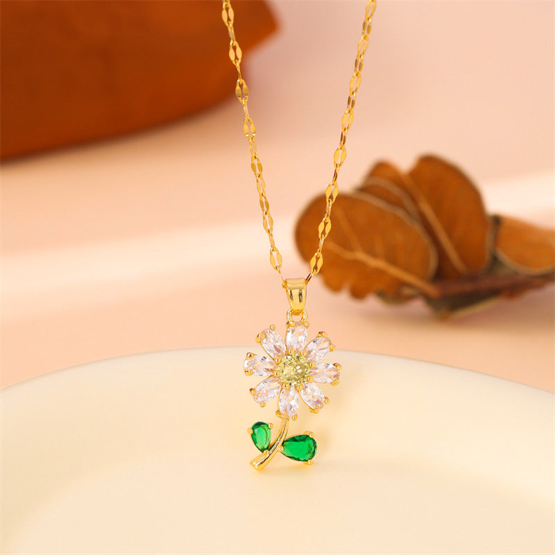 Flora 18K Gold plated daily wear necklace - Dazzle collection