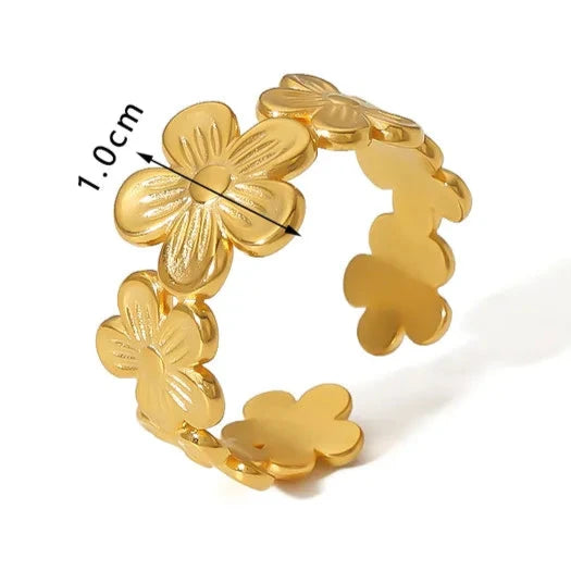 Golden Flora - One size ring { adjustable }