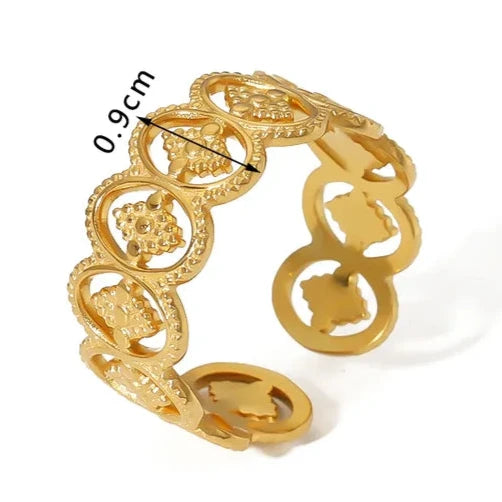 Golden Crown - One size ring { adjustable }