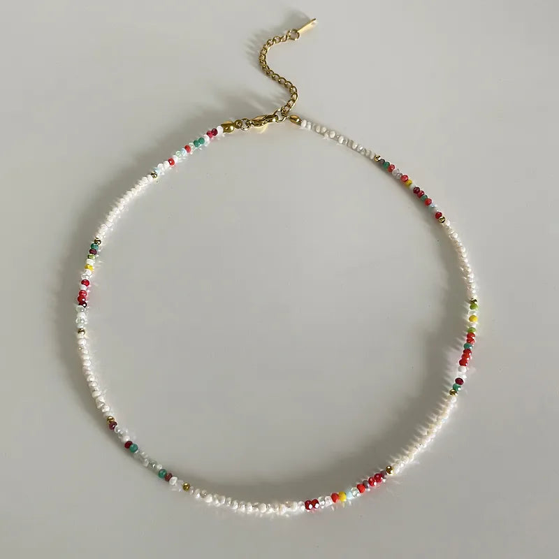 Mermaid - set of 3 necklaces .18 k gold plated Necklace with fish pendant and beaded necklaces