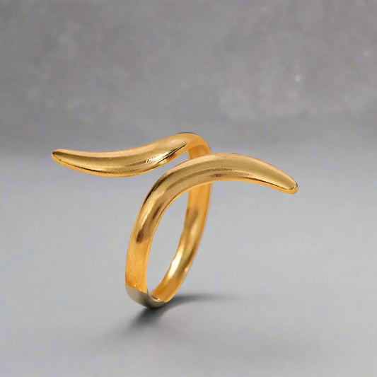 Golden Ray  - One size ring { adjustable }