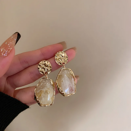 Aurora - Retro Irregular Resin 3 colour variants-  Drop earrings
