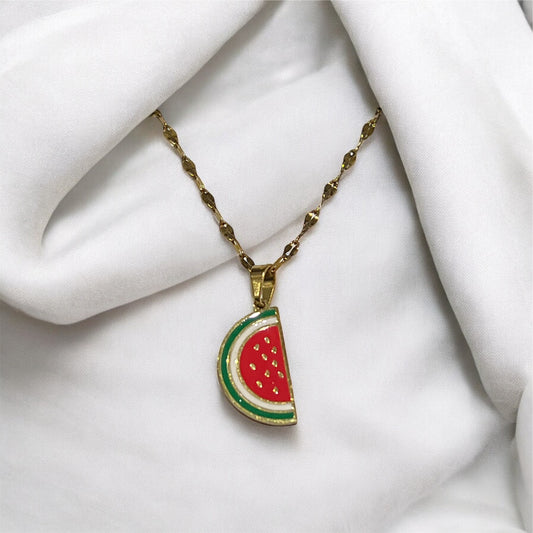 Sweet Watermelon  - 18K Gold plated Necklace