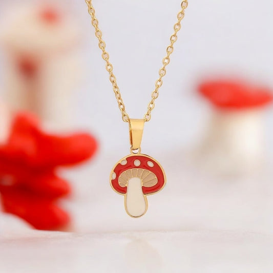 Sweet Mushroom - 18K Gold plated Necklace