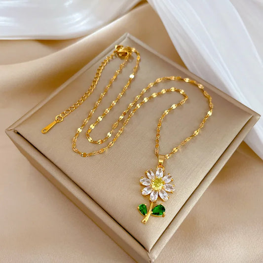 Flora 18K Gold plated daily wear necklace - Dazzle collection