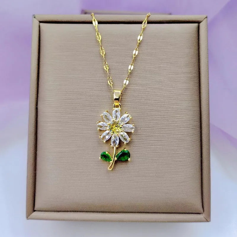 Flora 18K Gold plated daily wear necklace - Dazzle collection
