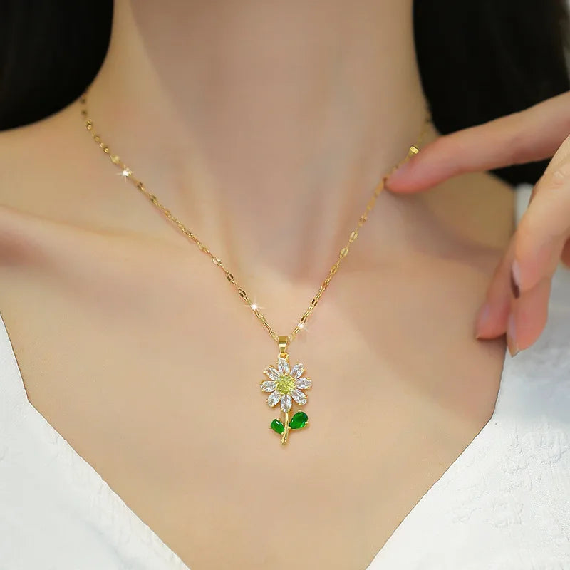 Flora 18K Gold plated daily wear necklace - Dazzle collection