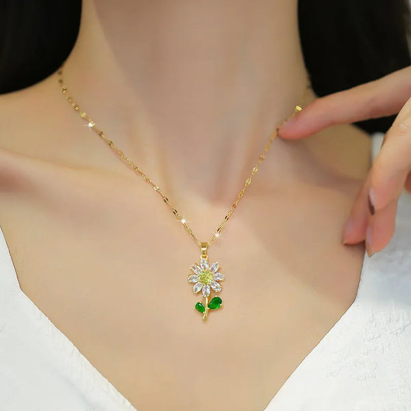 Flora 18K Gold plated daily wear necklace - Dazzle collection