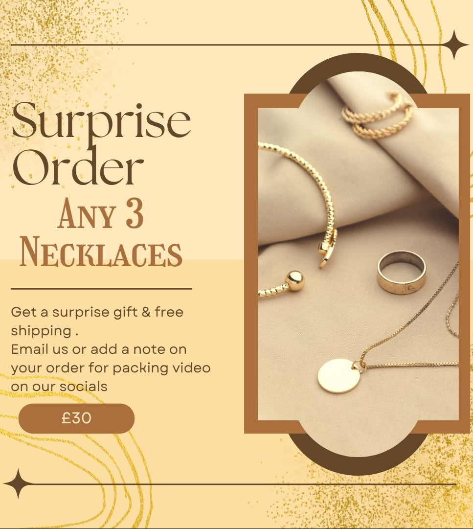 Surprise Order of 3 Necklaces and free Gift | Perfect for gifting