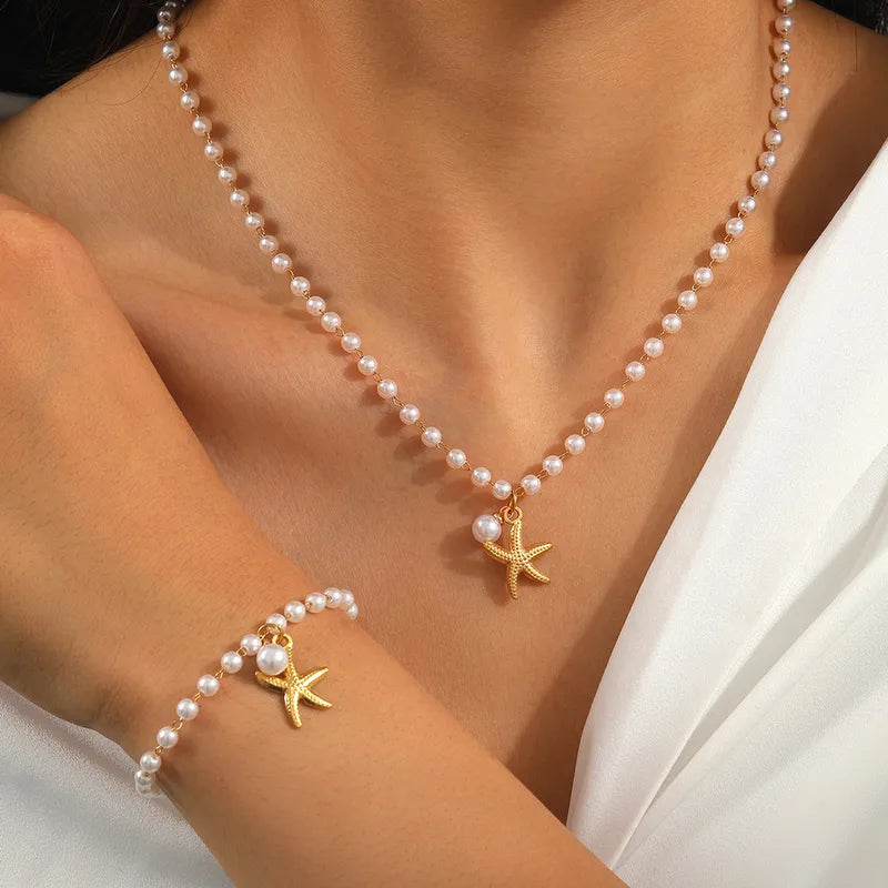 Sweet Starfish Bracelet &  Necklace - daily wear collection