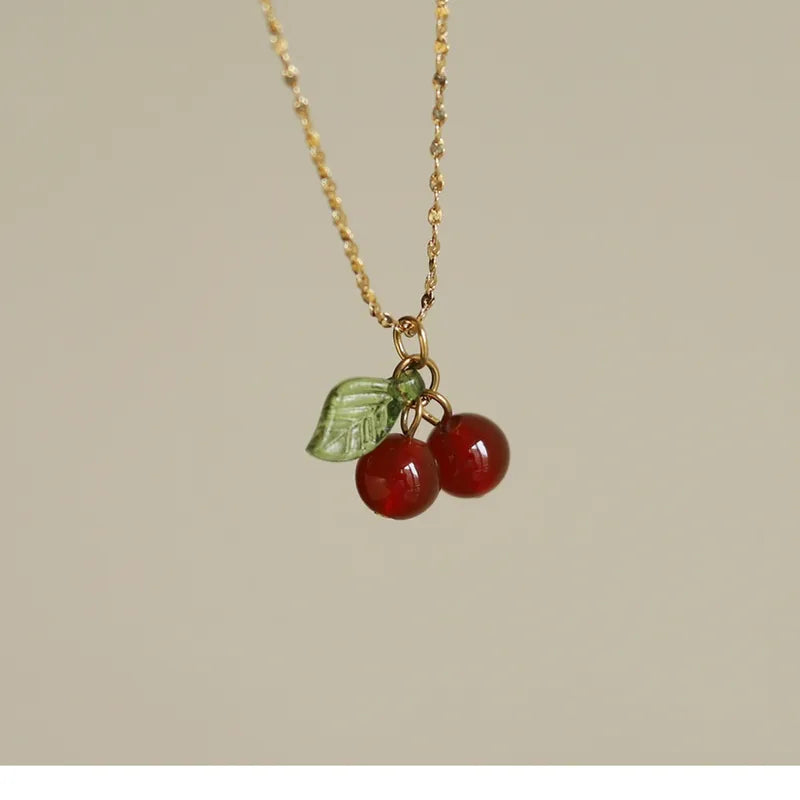 Cherry lady 18K Gold plated- sweet pendant and necklace