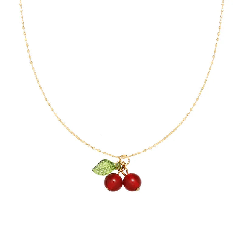 Cherry lady 18K Gold plated- sweet pendant and necklace