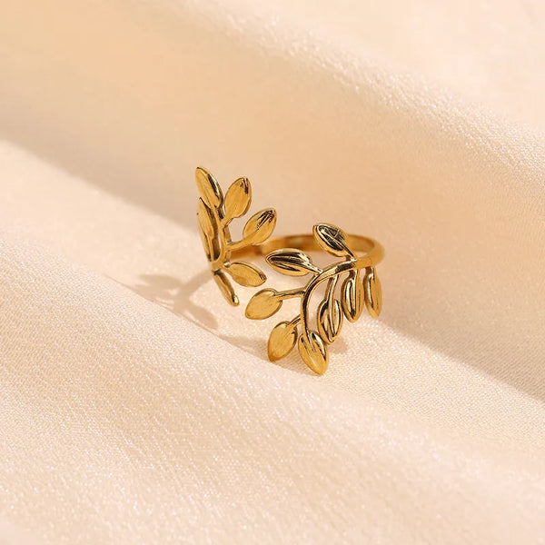Olive leaves- adjustable ring, one size
