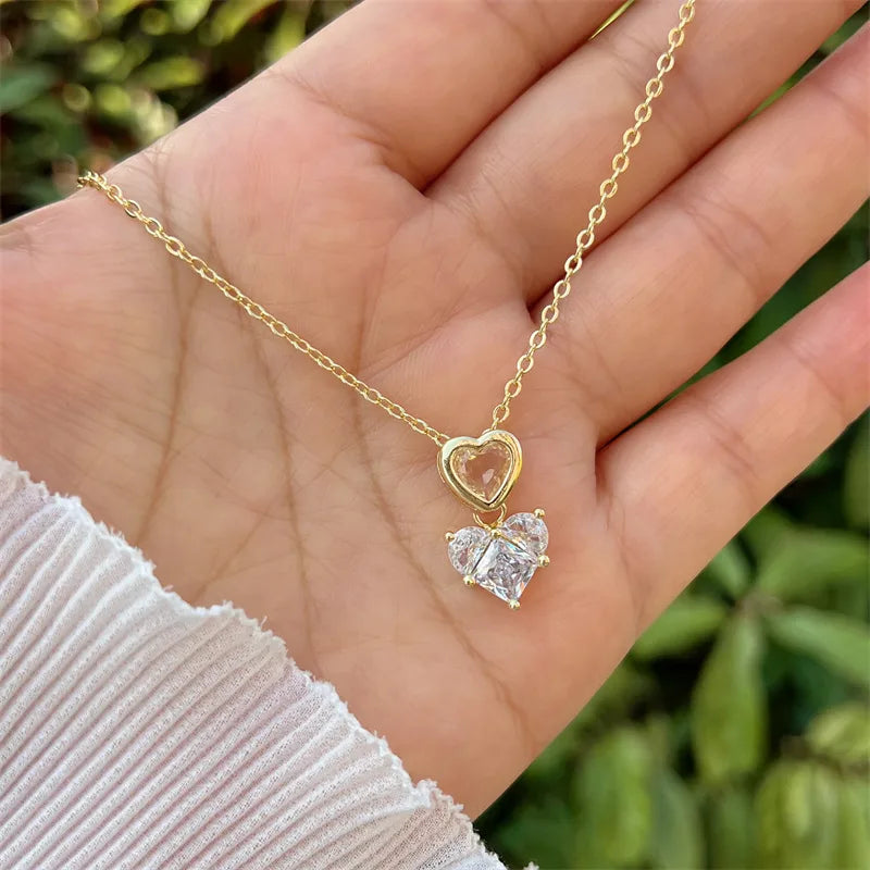 Symphony heart - set of 18k Gold plated Necklace and earrings