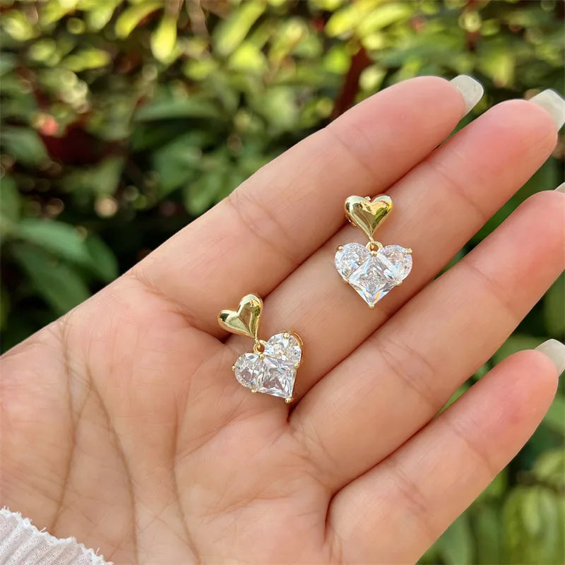 Symphony heart - set of 18k Gold plated Necklace and earrings