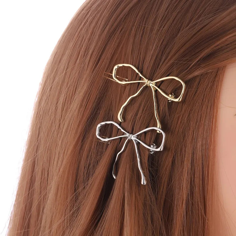 Girlie - Sweet Bow- metallic knot hair clip 7 variants