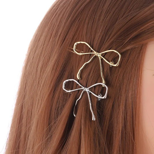 Girlie - Sweet Bow- metallic knot hair clip 7 variants