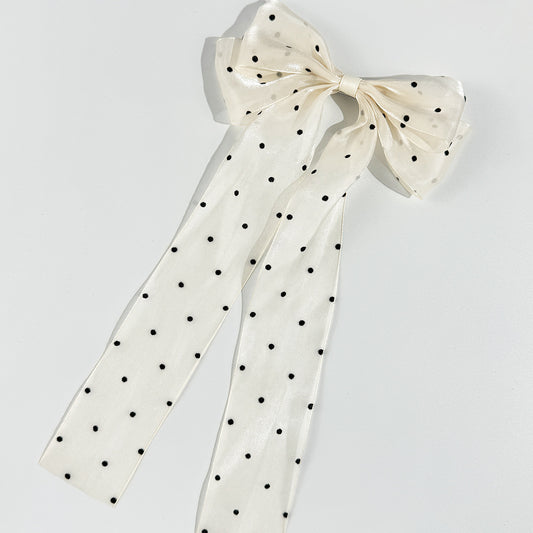Girlie - Sweet Bow-knot hair clip - polka dots